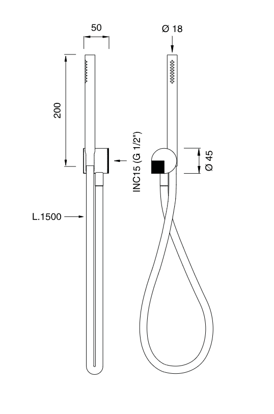 Душевой гарнитур Cea Design Duet DET 70 настенный ФОТО