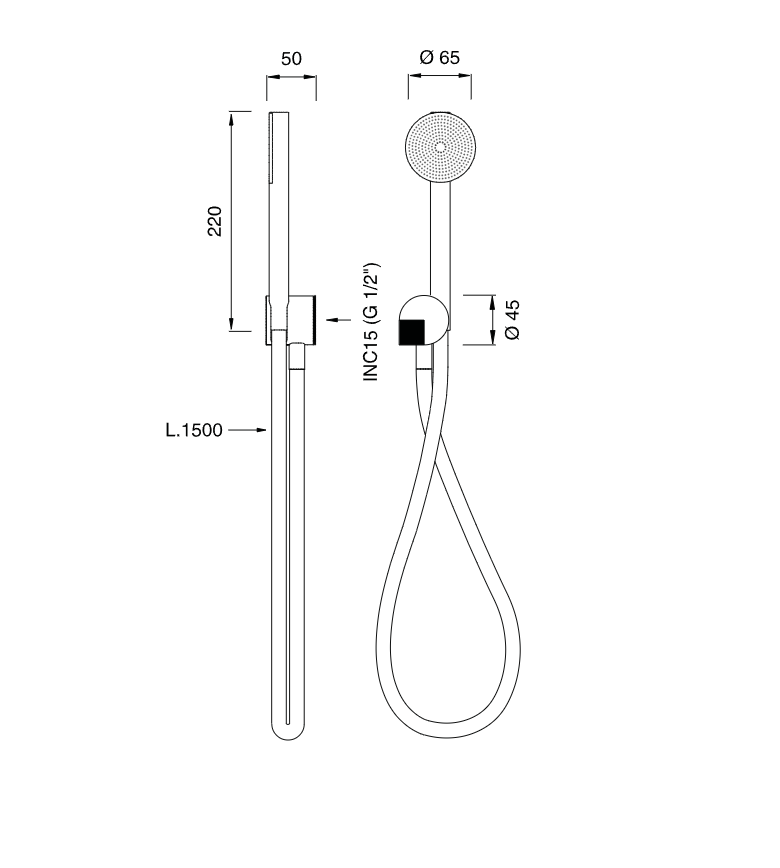 Душевой гарнитур Cea Design Duet DET 70Y настенный, круглый ручной душ ФОТО