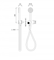 Душевой гарнитур Cea Design Duet DET 70Y настенный, круглый ручной душ схема 2