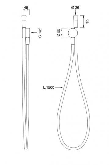 Душевой гарнитур Cea Design Flex FLX 05 схема 2 Душевой гарнитур Cea Design Flex FLX 05 схема 2