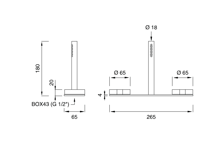 Cмеситель на борт ванны Cea Design GIOTTO с выдвижной лейкой GIO112 ФОТО