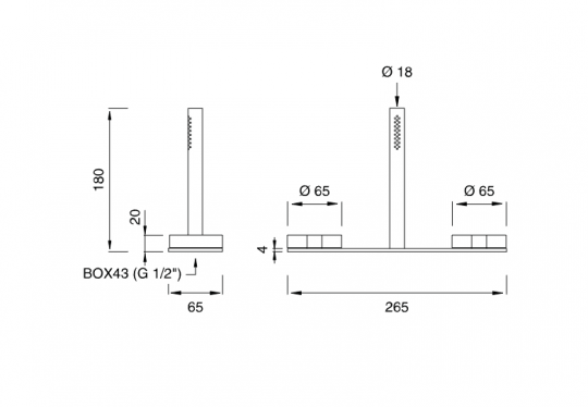 Cмеситель на борт ванны Cea Design GIOTTO с выдвижной лейкой GIO112 схема 2 Cмеситель на борт ванны Cea Design GIOTTO с выдвижной лейкой GIO112 схема 2