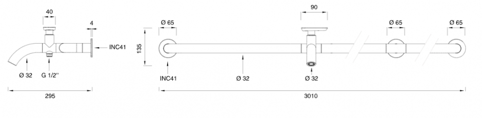 Настенный излив для сада Cea Design HOK нержавеющая сталь HOK04S ФОТО