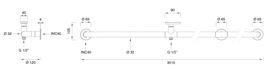 Настенный смеситель для сада Cea Design HOK нержавеющая сталь HOK06S ФОТО