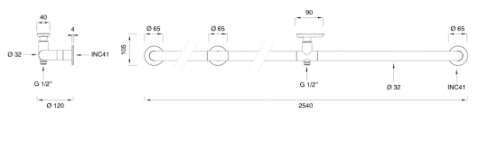 Настенная трубчатая система для сада Cea Design HOK нержавеющая сталь HOK27S схема 2