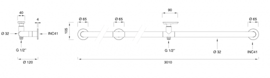 Настенная трубчатая система для сада Cea Design HOK нержавеющая сталь HOK28S схема 2