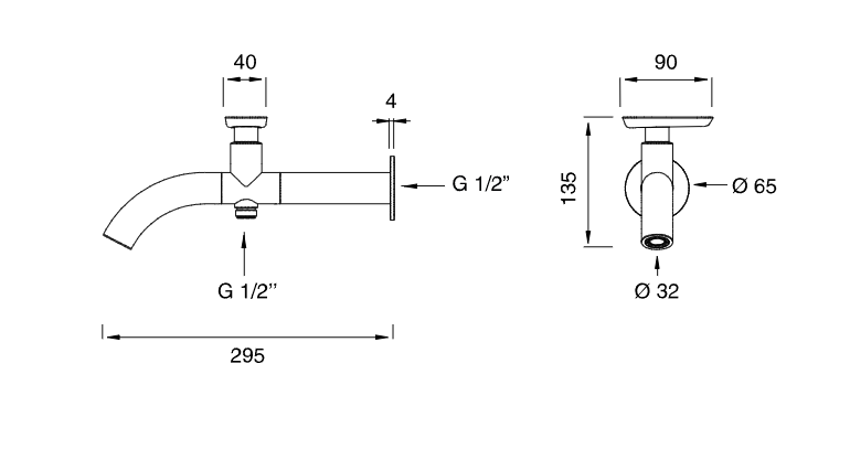 Настенный излив для сада Cea Design HOK нержавеющая сталь HOK30S ФОТО