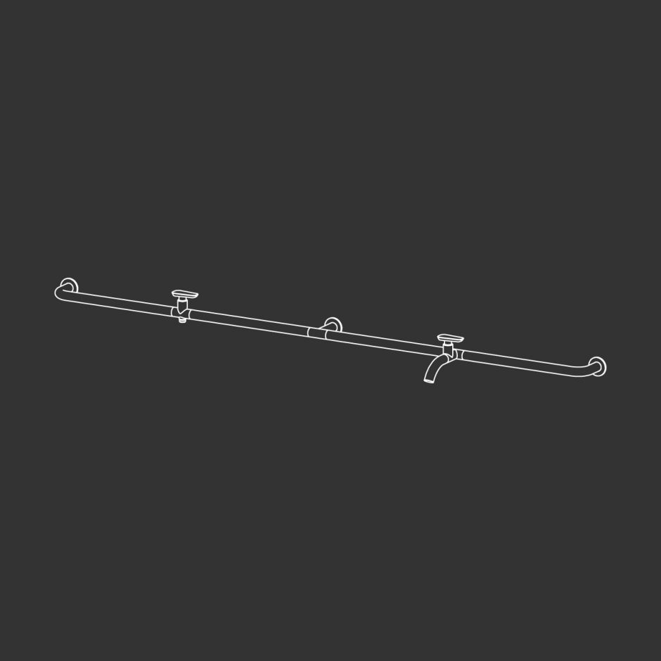 Изображение Настенный смеситель Cea Design HOK с изливом нержавеющая сталь HOK42S для сада