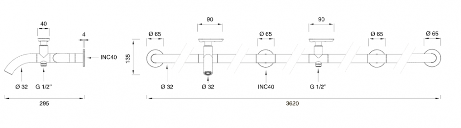 Настенный смеситель Cea Design HOK для сада HOK45S ФОТО