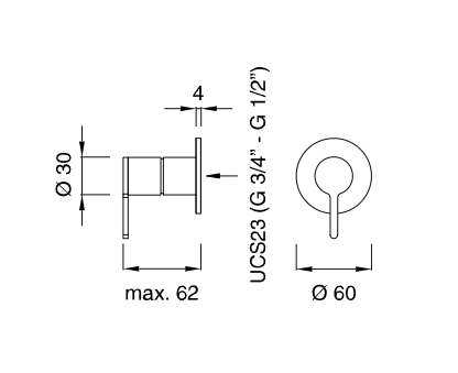 Дивертор настенный Cea Design INNOVO нержавеющая сталь INV111 ФОТО
