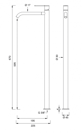 Настольный смеситель для раковины Cea Design INNOVO с поворотным изливом INV130 схема 2
