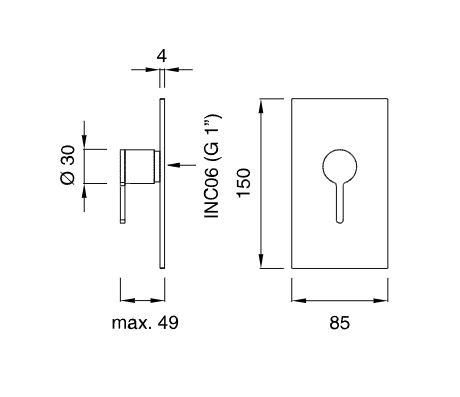 Запорный вентиль Cea Design INNOVO с промывочным клапаном INV150 схема 2