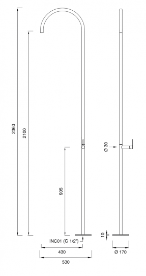 Уличный душ Cea Design INNOVO NV160 схема 2