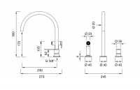 Кухонный смеситель Cea Design INNOVO с поворотным изливом INV95 схема 2