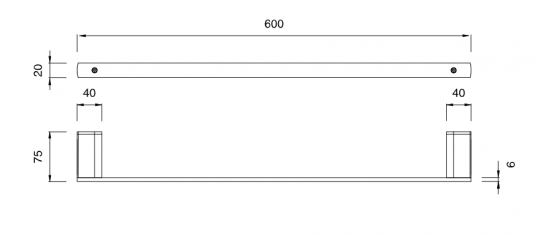 Настенный полотенцедержатель Cea Design LUTEZIA нержавеющая сталь LTZ117 схема 2