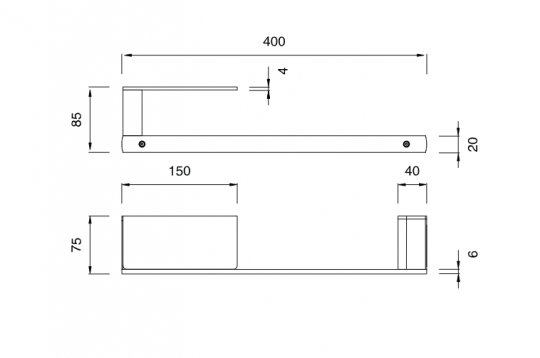Полотенцедержатель с полочкой Cea Design LUTEZIA LTZ119 схема 2