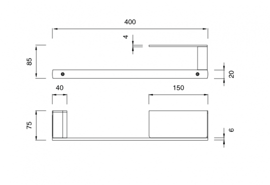 Полотенцедержатель Cea Design LUTEZIA с полочкой LTZ120 схема 2