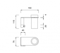 Полка Cea Design LUTEZIA с держателем для стакана LTZ123 схема 2