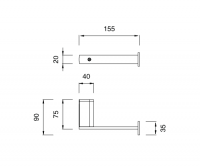 Держатель для туалетной бумаги Cea Design LUTEZIA LTZ129 подвесной схема 2