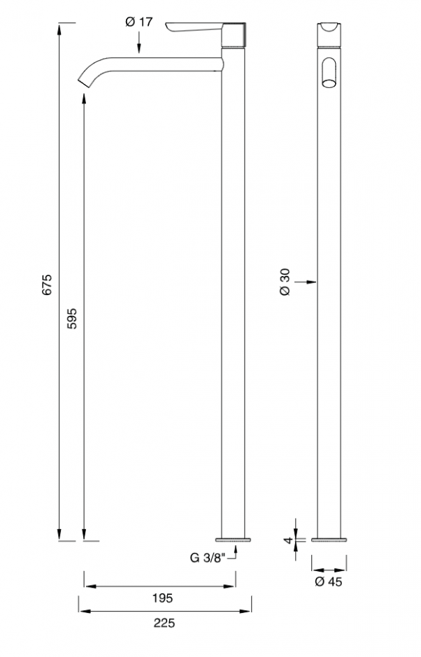 Настольный смеситель для раковины Cea Design LUTEZIA из нержавейки LTZ29 ФОТО