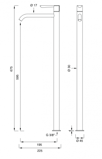 Настольный смеситель для раковины Cea Design LUTEZIA из нержавейки LTZ29 схема 2