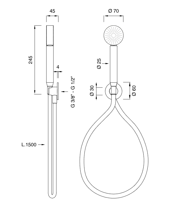 Душевой гарнитур Cea Design LUTEZIA LTZ90 настенный ФОТО