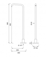 Излив для ванны Cea Design MILO360 нержавеющая сталь MIL139 схема 2