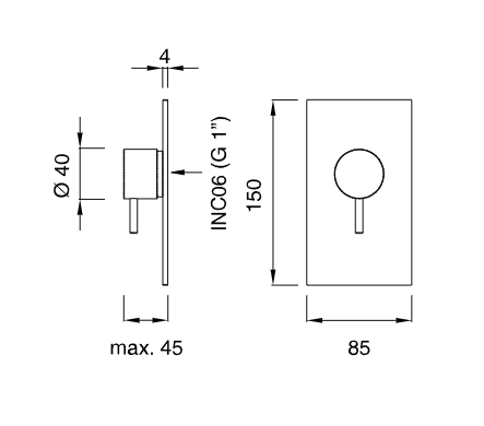 Запорный вентиль Cea Design MILO360 с промывочным клапаном, нержавеющая сталь MIL150 ФОТО