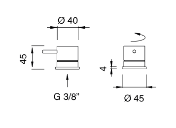 Вентиль запорный Cea Design MILO360 настольный MIL41 схема 2