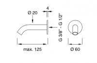 Настенный излив Cea Design MILO360 MIL45 схема 2