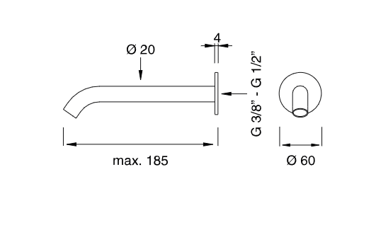 Настенный излив Cea Design MILO360 нержавеющая сталь MIL46 ФОТО