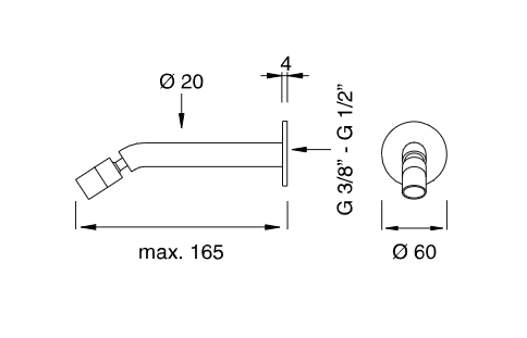 Регулируемый излив Cea Design MILO360 нержавеющая сталь MIL47 схема 2