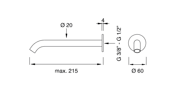 Длинный настенный излив Cea Design MILO360 MIL48 ФОТО