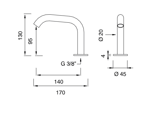 Поворотный излив Cea Design MILO360 настольный MIL68 ФОТО