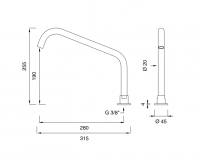 Поворотный излив Cea Design NEUTRA настольный NEU05 схема 2