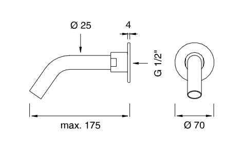 Настенный излив Cea Design NEUTRA стальной NEU20 схема 2