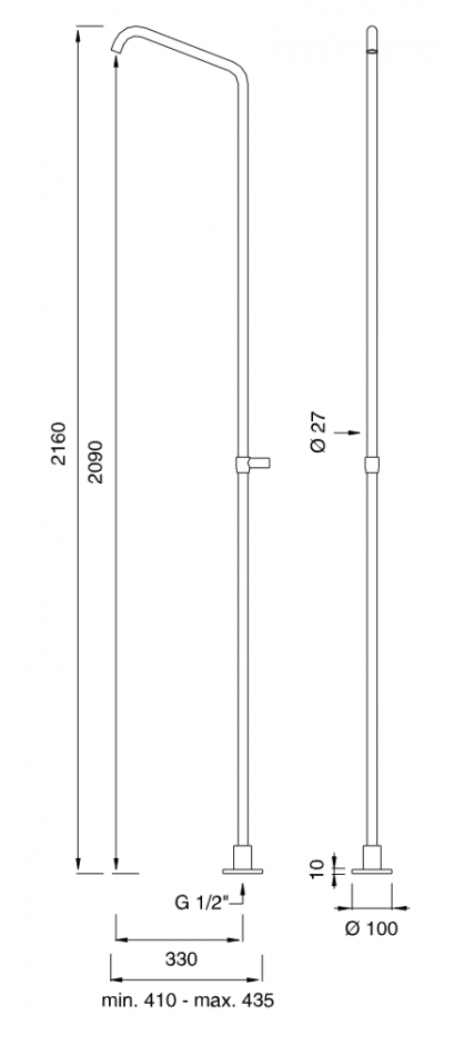 Душевая стойка Cea Design NEUTRA высота 216 см NEU24KDL ФОТО