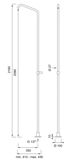 Душевая стойка Cea Design NEUTRA высота 216 см NEU24KDL схема 2