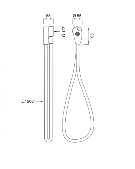 Ручная лейка Cea Design NEUTRA нержавеющая сталь NEU28 с выводом воды схема 2