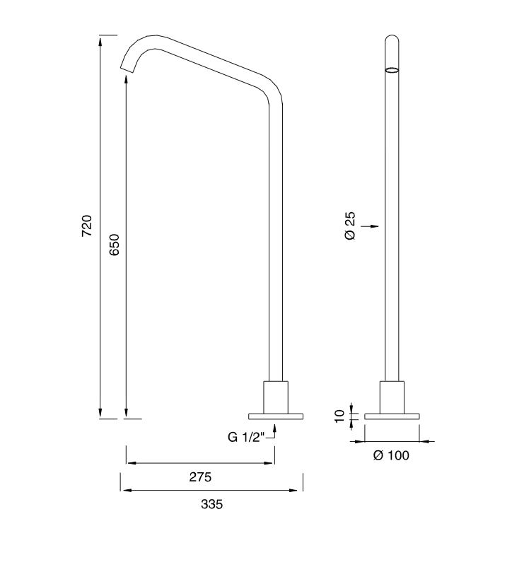 Излив для ванны Cea Design NEUTRA напольный NEU47 ФОТО