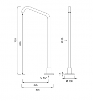 Излив для ванны Cea Design NEUTRA напольный NEU47 схема 2