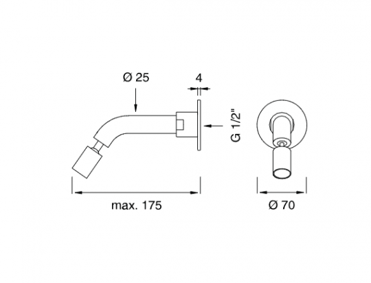 Настенный регулируемый излив Cea Design NEUTRA NEU51 схема 2