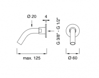 Настенный излив Cea Design NEUTRA NEU65 округлый схема 2