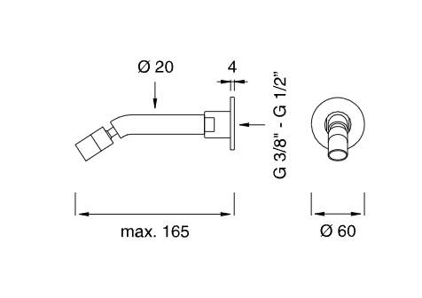 Регулируемый излив Cea Design NEUTRA с креплением на стену NEU68 ФОТО