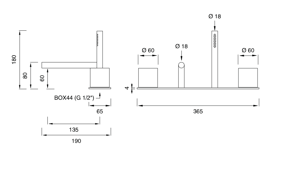 Смеситель прогрессивный Cea Design OPUS с изливом, с выдвижной лейкой OPS63 ФОТО