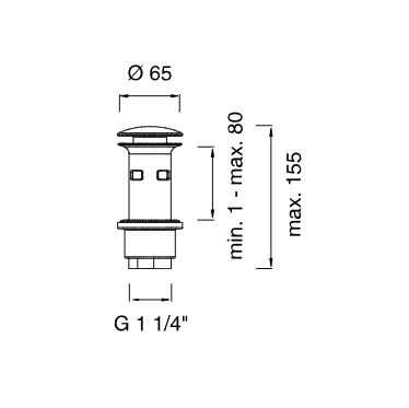 Донный клапан Cea Design PIL нержавеющая сталь PIL07 схема 2