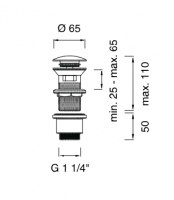 Донный клапан Cea Design PIL нержавеющая сталь PIL08 схема 2