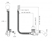 Слив для ванны для ванны Cea Design PIL PIL17 схема 2