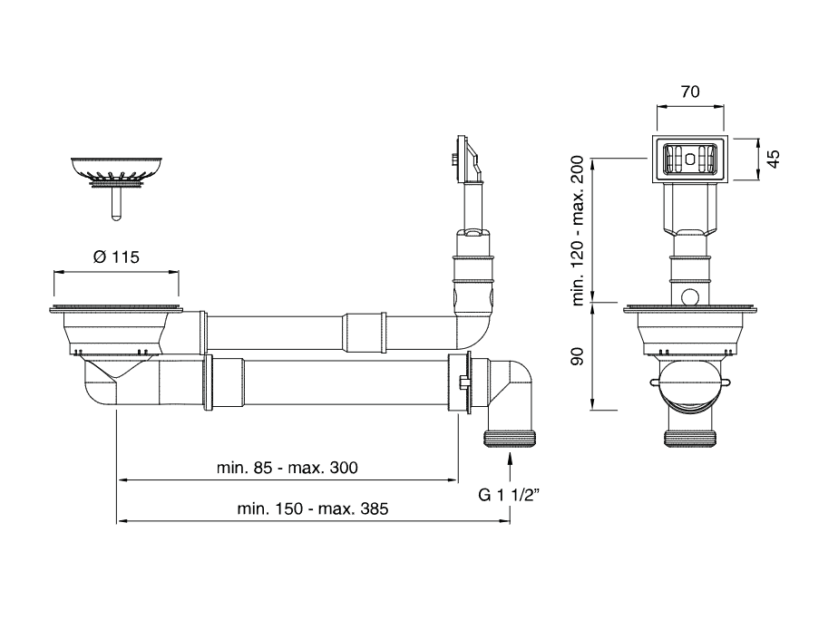 Слив-перелив Cea Design PIL для раковины PIL26 ФОТО