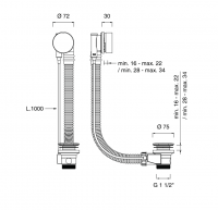 Слив для ванны Cea Design PIL PIL34 схема 2